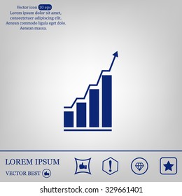 Infographic. Chart icon. Growing graph simbol.