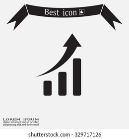 Infographic. Chart icon. Growing graph simbol.