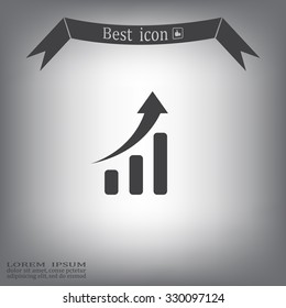 Infographic. Chart icon. Growing graph simbol.