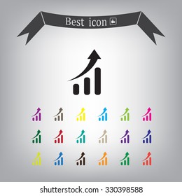 Infographic. Chart icon. Growing graph simbol.