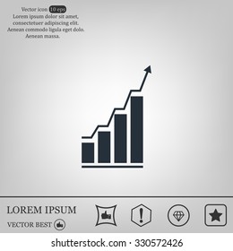 Infographic. Chart icon. Growing graph simbol.