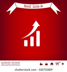 Infographic. Chart icon. Growing graph simbol.