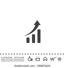 Infographic. Chart icon. Growing graph simbol.