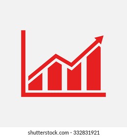 Infographic. Chart icon. Growing graph simbol.