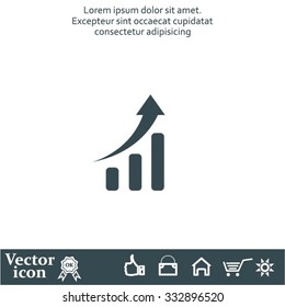 Infographic. Chart icon. Growing graph simbol.