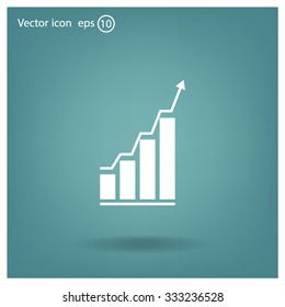 Infographic. Chart icon. Growing graph simbol.