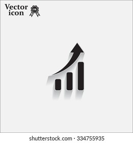Infographic. Chart icon. Growing graph symbol.
