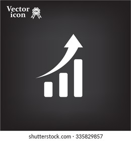 Infographic. Chart icon. Growing graph simbol.
