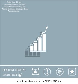 Infographic. Chart icon. Growing graph simbol.
