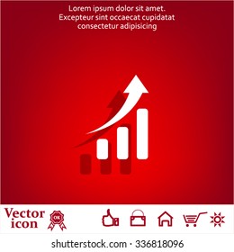 Infographic. Chart icon. Growing graph symbol.