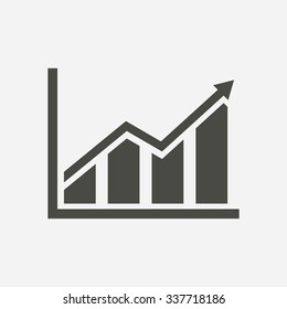 Infographic. Chart icon. Growing graph symbol.