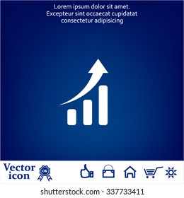 Infographic. Chart icon. Growing graph symbol.