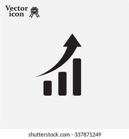 Infographic. Chart icon. Growing graph symbol.