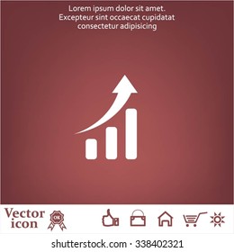 Infographic. Chart icon. Growing graph simbol.