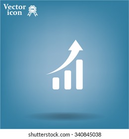 Infographic. Chart icon. Growing graph symbol.