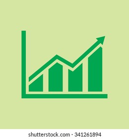 Infographic. Chart icon. Growing graph simbol.