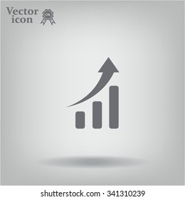 Infographic. Chart icon. Growing graph simbol.