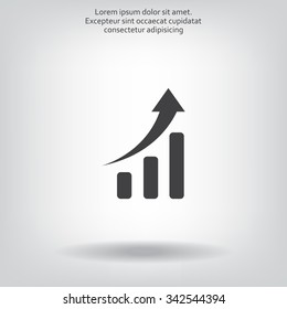 Infographic. Chart icon. Growing graph simbol.