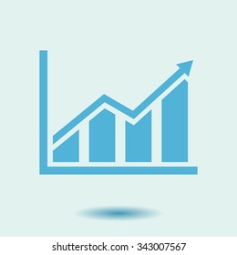 Infographic. Chart icon. Growing graph symbol.