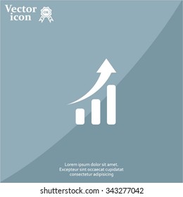 Infographic. Chart icon. Growing graph simbol.