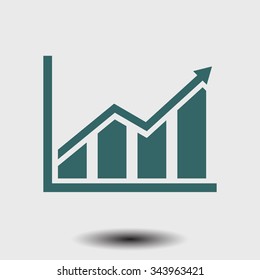 Infographic. Chart icon. Growing graph symbol.