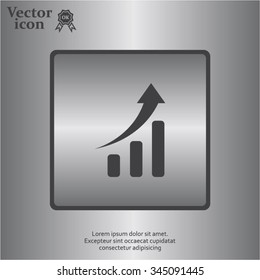 Infographic. Chart icon. Growing graph simbol.