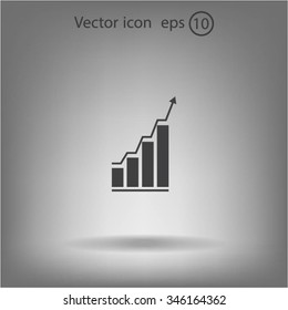 Infographic. Chart icon. Growing graph symbol.