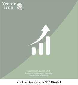 Infographic. Chart icon. Growing graph simbol.