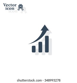 Infographic. Chart icon. Growing graph simbol.