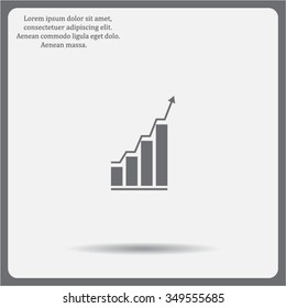 Infographic. Chart icon. Growing graph simbol.