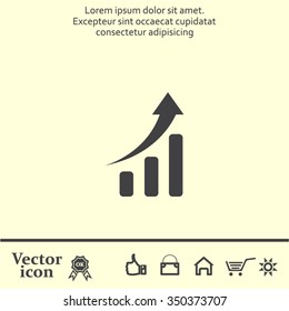 Infographic. Chart icon. Growing graph simbol.