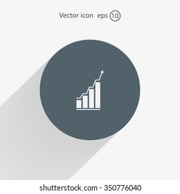 Infographic. Chart icon. Growing graph simbol.