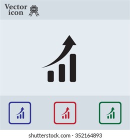 Infographic. Chart icon. Growing graph simbol.