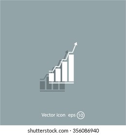 Infographic. Chart icon. Growing graph simbol.