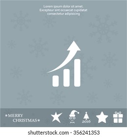 Infographic. Chart icon. Growing graph simbol.
