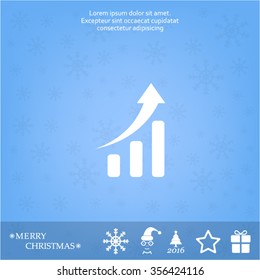 Infographic. Chart icon. Growing graph simbol.
