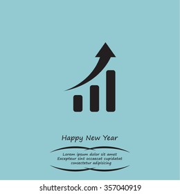 Infographic. Chart icon. Growing graph symbol.