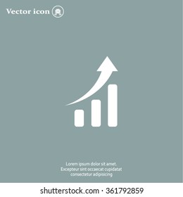 Infographic. Chart icon. Growing graph simbol.