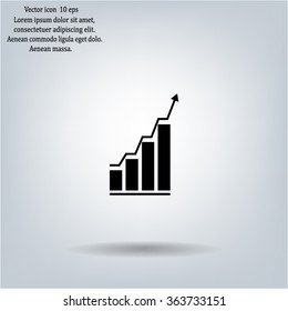Infographic. Chart icon. Growing graph simbol.