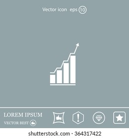 Infographic. Chart icon. Growing graph simbol.