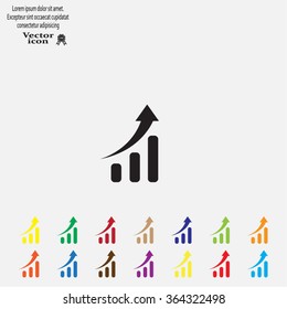 Infographic. Chart icon. Growing graph simbol.