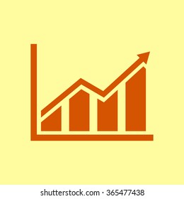 Infographic. Chart icon. Growing graph simbol.