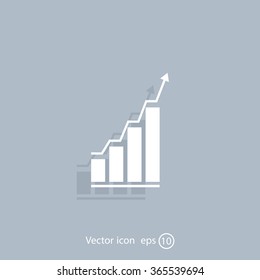 Infographic. Chart icon. Growing graph simbol.