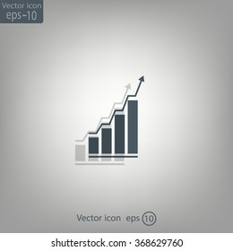 Infographic. Chart icon. Growing graph simbol.