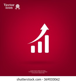 Infographic. Chart icon. Growing graph simbol.