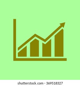 Infographic. Chart icon. Growing graph simbol.