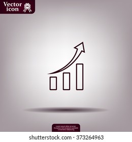 Infographic. Chart icon. Growing graph simbol.