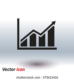 Infographic. Chart icon. Growing graph simbol.