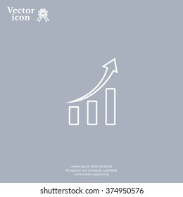 Infographic. Chart icon. Growing graph simbol.
