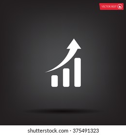 Infographic. Chart icon. Growing graph simbol.